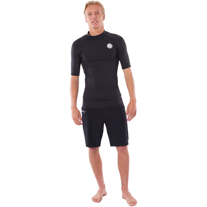 2024 Rip Curl Mens Thermopro 1mm Kurzarm Thermoweste WLYYBM - Schwarz